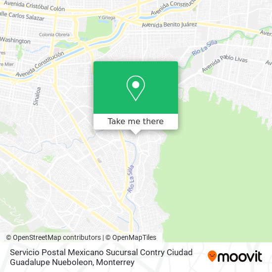 Servicio Postal Mexicano Sucursal Contry Ciudad Guadalupe Nueboleon map