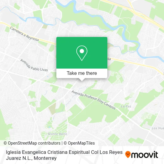 Iglesia Evangelica Cristiana Espiritual Col Los Reyes Juarez N.L. map