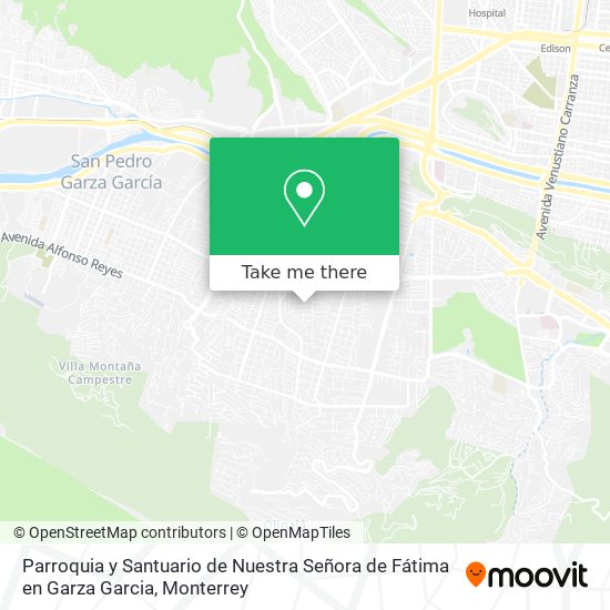 Parroquia y Santuario de Nuestra Señora de Fátima en Garza Garcia map