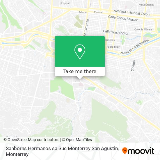 Mapa de Sanborns Hermanos sa Suc Monterrey San Agustin