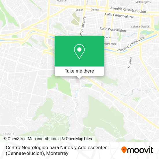 Mapa de Centro Neurologico para Niños y Adolescentes (Cennaevolucion)