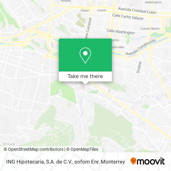 ING Hipotecaria, S.A. de C.V., sofom Enr map
