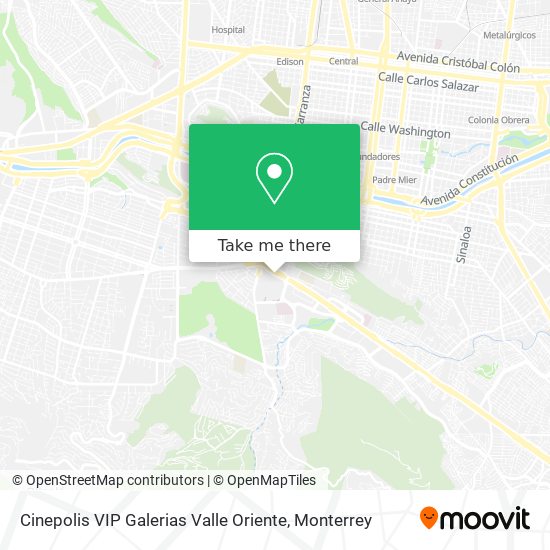 Mapa de Cinepolis VIP Galerias Valle Oriente