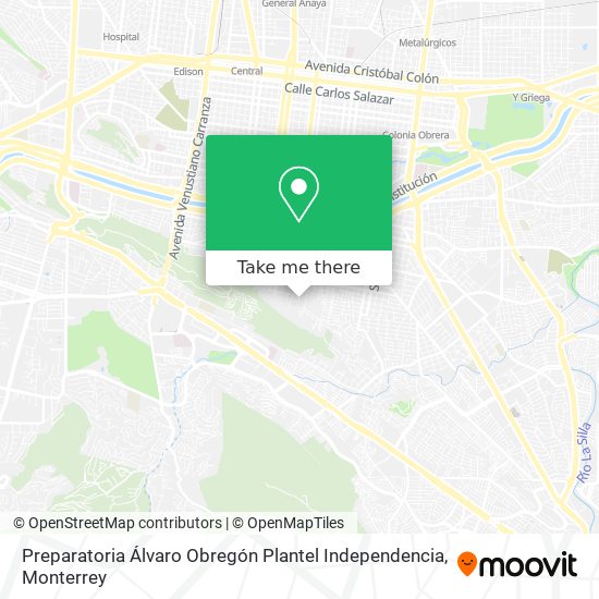 Mapa de Preparatoria Álvaro Obregón Plantel Independencia