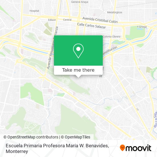 Mapa de Escuela Primaria Profesora María W. Benavides
