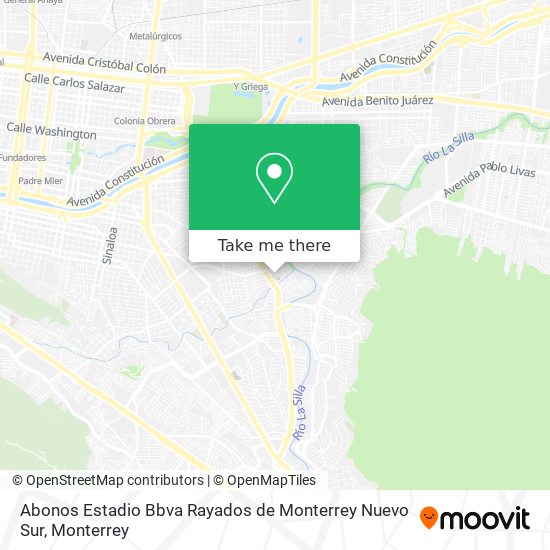 Abonos Estadio Bbva Rayados de Monterrey Nuevo Sur map