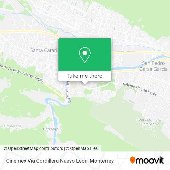 Mapa de Cinemex Via Cordillera Nuevo Leon