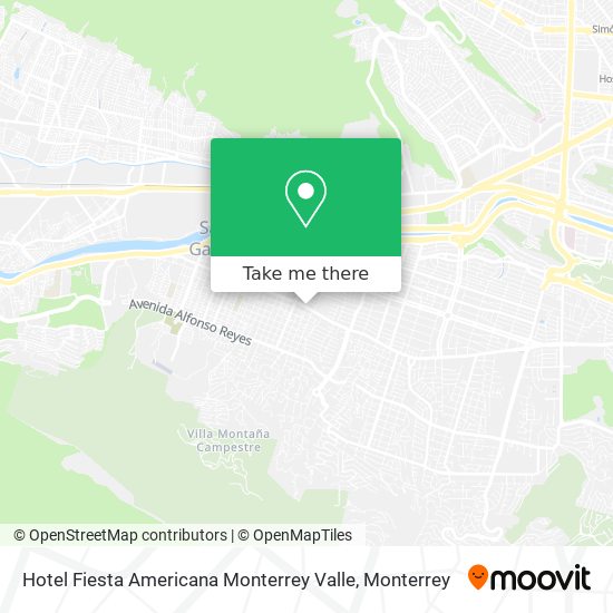 Hotel Fiesta Americana Monterrey Valle map