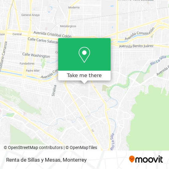 Mapa de Renta de Sillas y Mesas