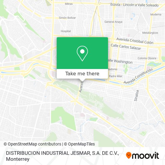 Mapa de DISTRIBUCION INDUSTRIAL JESMAR, S.A. DE C.V.