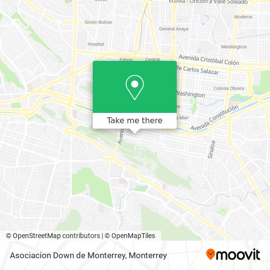 Mapa de Asociacion Down de Monterrey