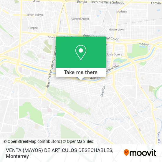 VENTA (MAYOR) DE ARTICULOS DESECHABLES map