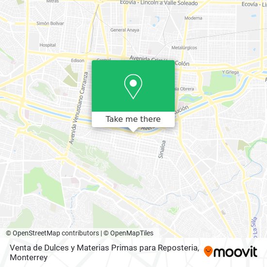Mapa de Venta de Dulces y Materias Primas para Reposteria