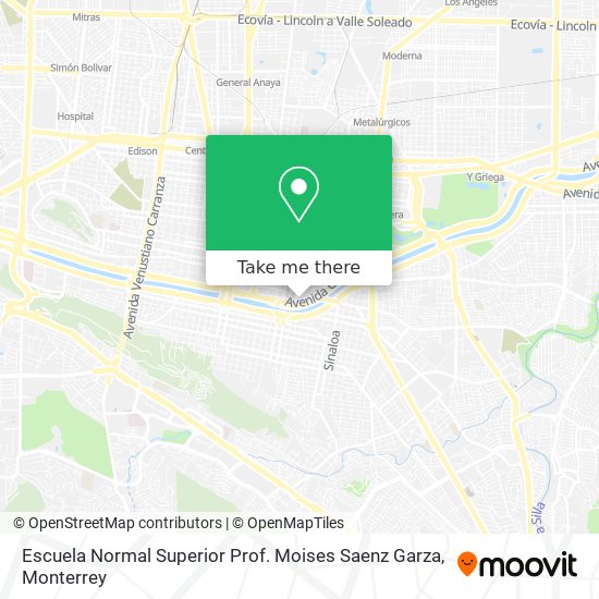 Escuela Normal Superior Prof. Moises Saenz Garza map