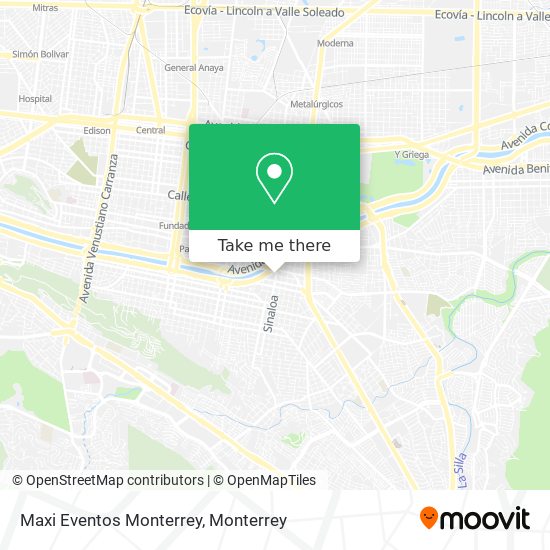 Maxi Eventos Monterrey map