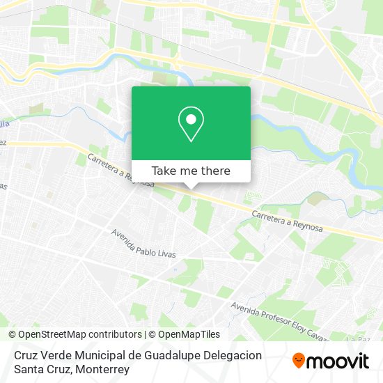 Cruz Verde Municipal de Guadalupe Delegacion Santa Cruz map