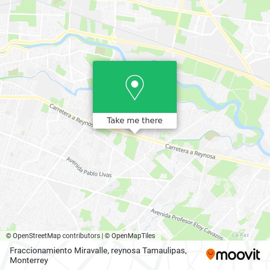 Fraccionamiento Miravalle, reynosa Tamaulipas map