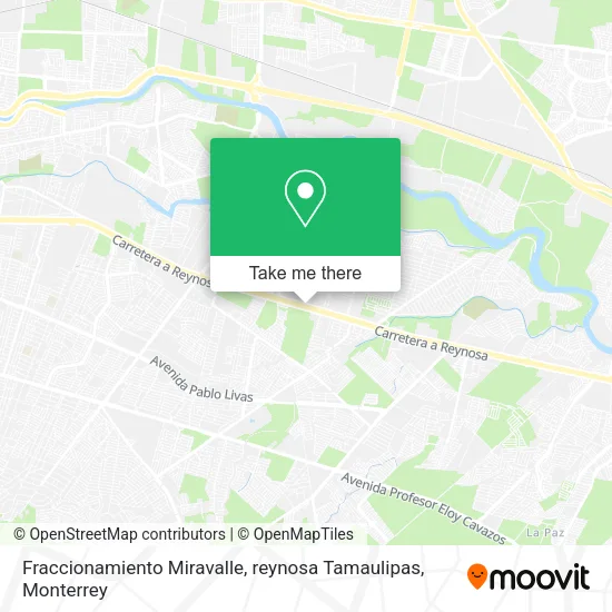 Fraccionamiento Miravalle, reynosa Tamaulipas map