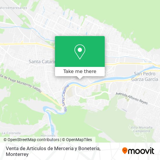 Mapa de Venta de Articulos de Merceria y Boneteria