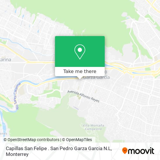 Mapa de Capillas San Felipe . San Pedro Garza Garcia N.L
