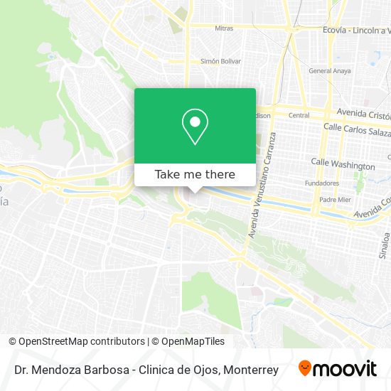 Mapa de Dr. Mendoza Barbosa - Clinica de Ojos