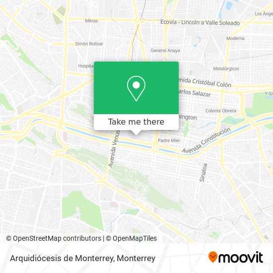 Mapa de Arquidiócesis de Monterrey
