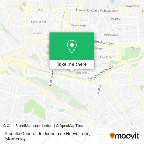 Mapa de Fiscalía General de Justicia de Nuevo León
