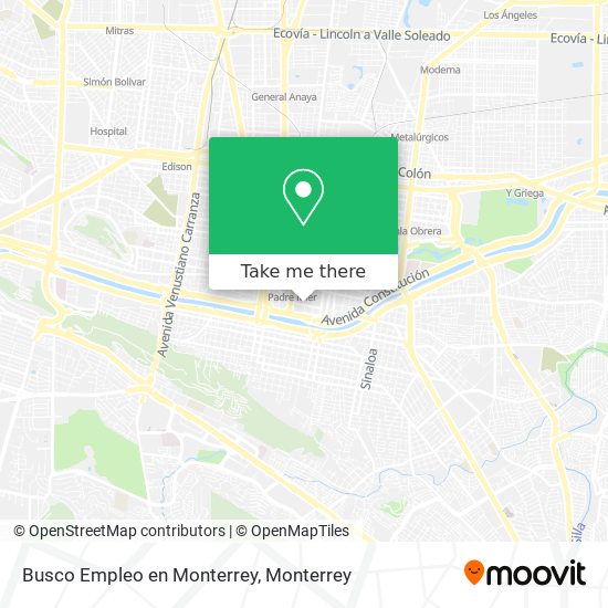 Mapa de Busco Empleo en Monterrey