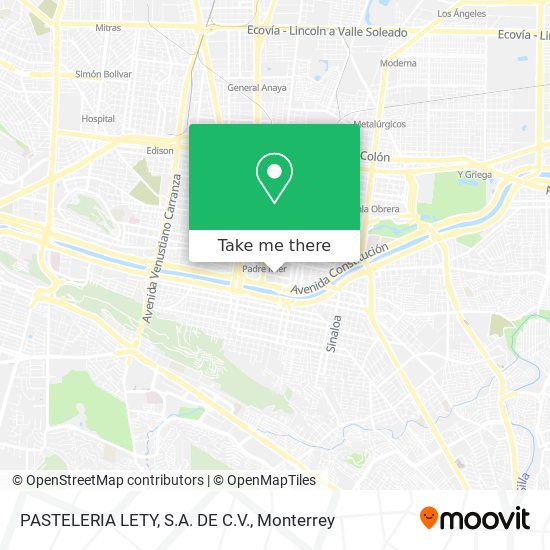 PASTELERIA LETY, S.A. DE C.V. map