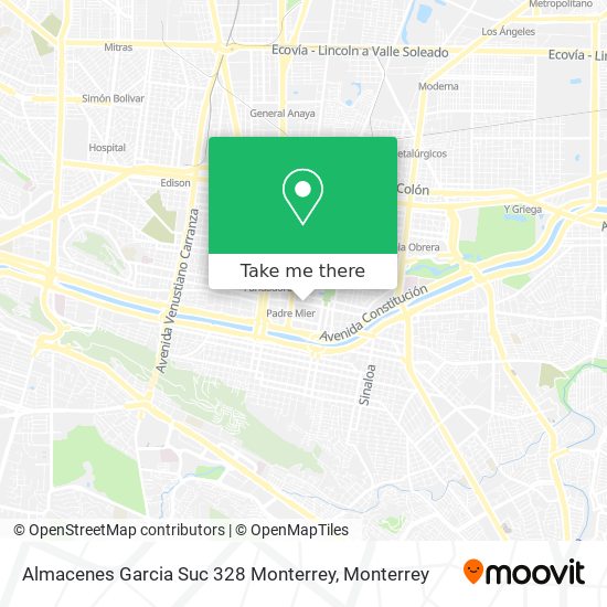 Almacenes Garcia Suc 328 Monterrey map