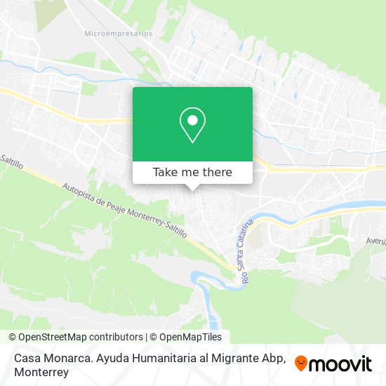 Mapa de Casa Monarca. Ayuda Humanitaria al Migrante Abp