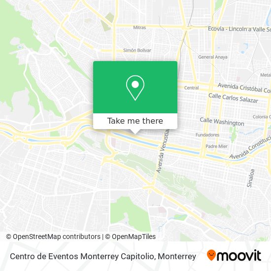 Mapa de Centro de Eventos Monterrey Capitolio
