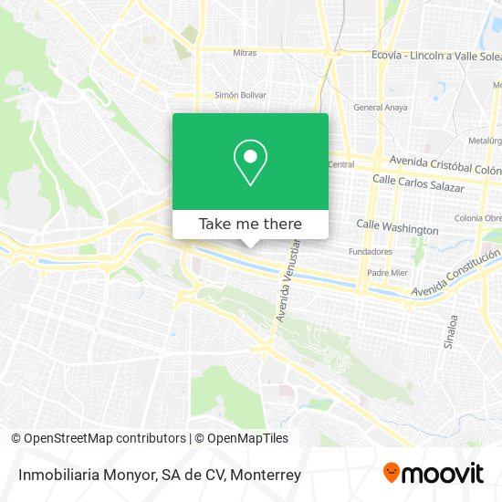 Inmobiliaria Monyor, SA de CV map