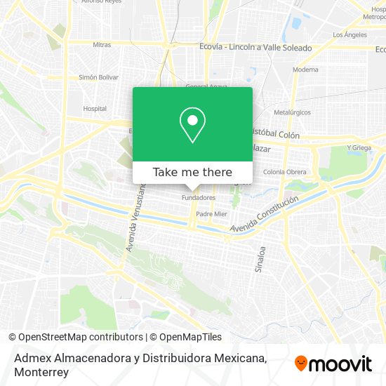 Mapa de Admex Almacenadora y Distribuidora Mexicana