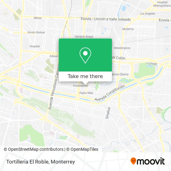 Tortilleria El Roble map