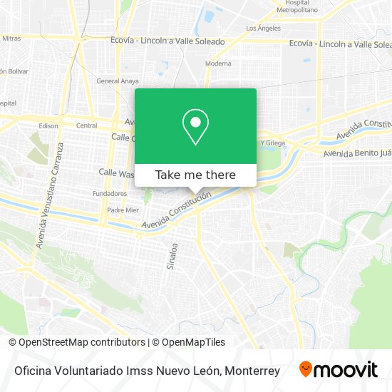 Mapa de Oficina Voluntariado Imss Nuevo León