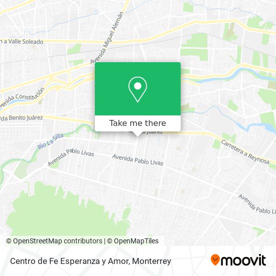 Mapa de Centro de Fe Esperanza y Amor