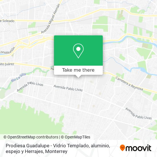 Prodiesa Guadalupe - Vidrio Templado, aluminio, espejo y Herrajes map