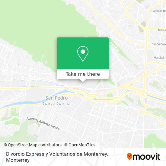 Mapa de Divorcio Express y Voluntarios de Monterrey