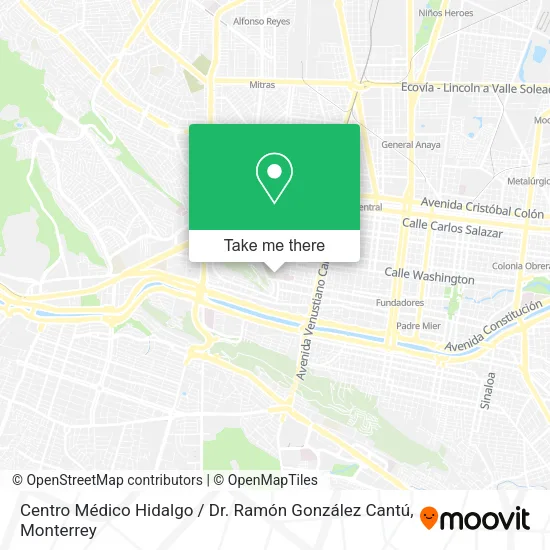 Mapa de Centro Médico Hidalgo / Dr. Ramón González Cantú
