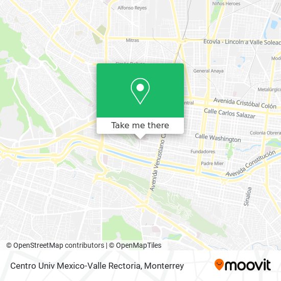 Mapa de Centro Univ Mexico-Valle Rectoria