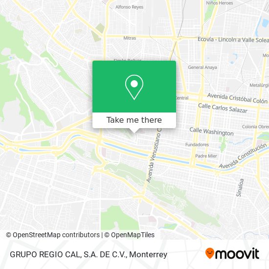 Mapa de GRUPO REGIO CAL, S.A. DE C.V.