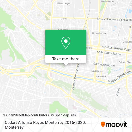 Cedart Alfonso Reyes Monterrey 2016-2020 map