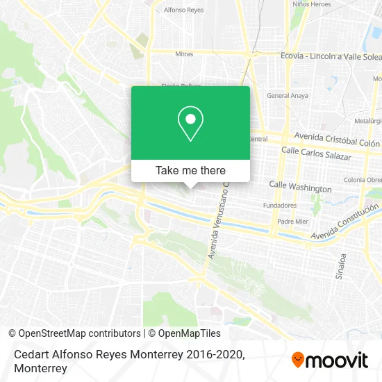 Cedart Alfonso Reyes Monterrey 2016-2020 map