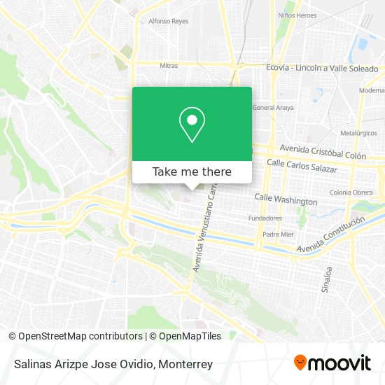 Salinas Arizpe Jose Ovidio map