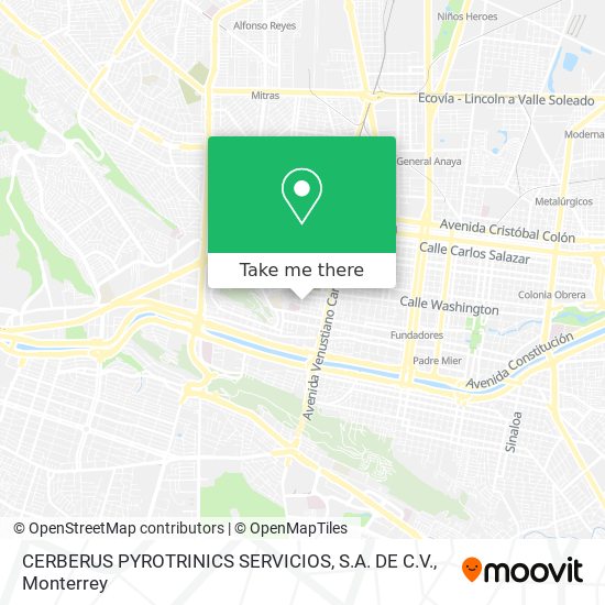 Mapa de CERBERUS PYROTRINICS SERVICIOS, S.A. DE C.V.