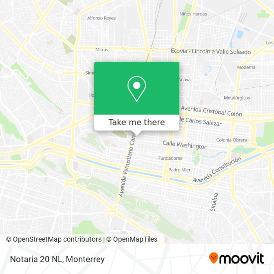 Mapa de Notaria 20 NL