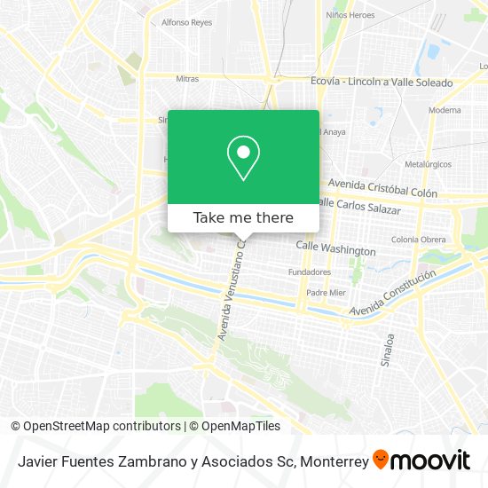 Javier Fuentes Zambrano y Asociados Sc map