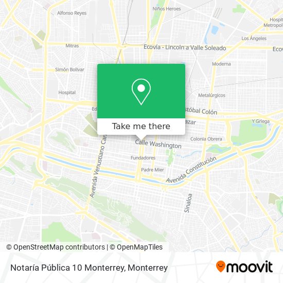 Notaría Pública 10 Monterrey map