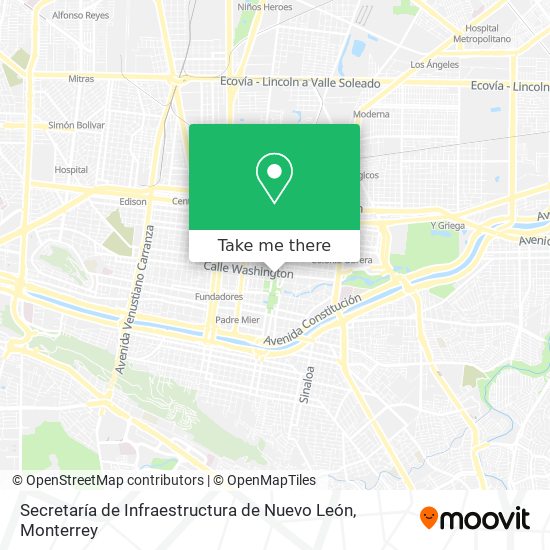 Secretaría de Infraestructura de Nuevo León map